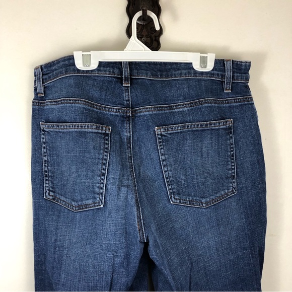 Eileen Fisher Organic Cotton Stretch Straight Leg Raw Hem High Rise Jean Size 10 - Picture 5 of 8